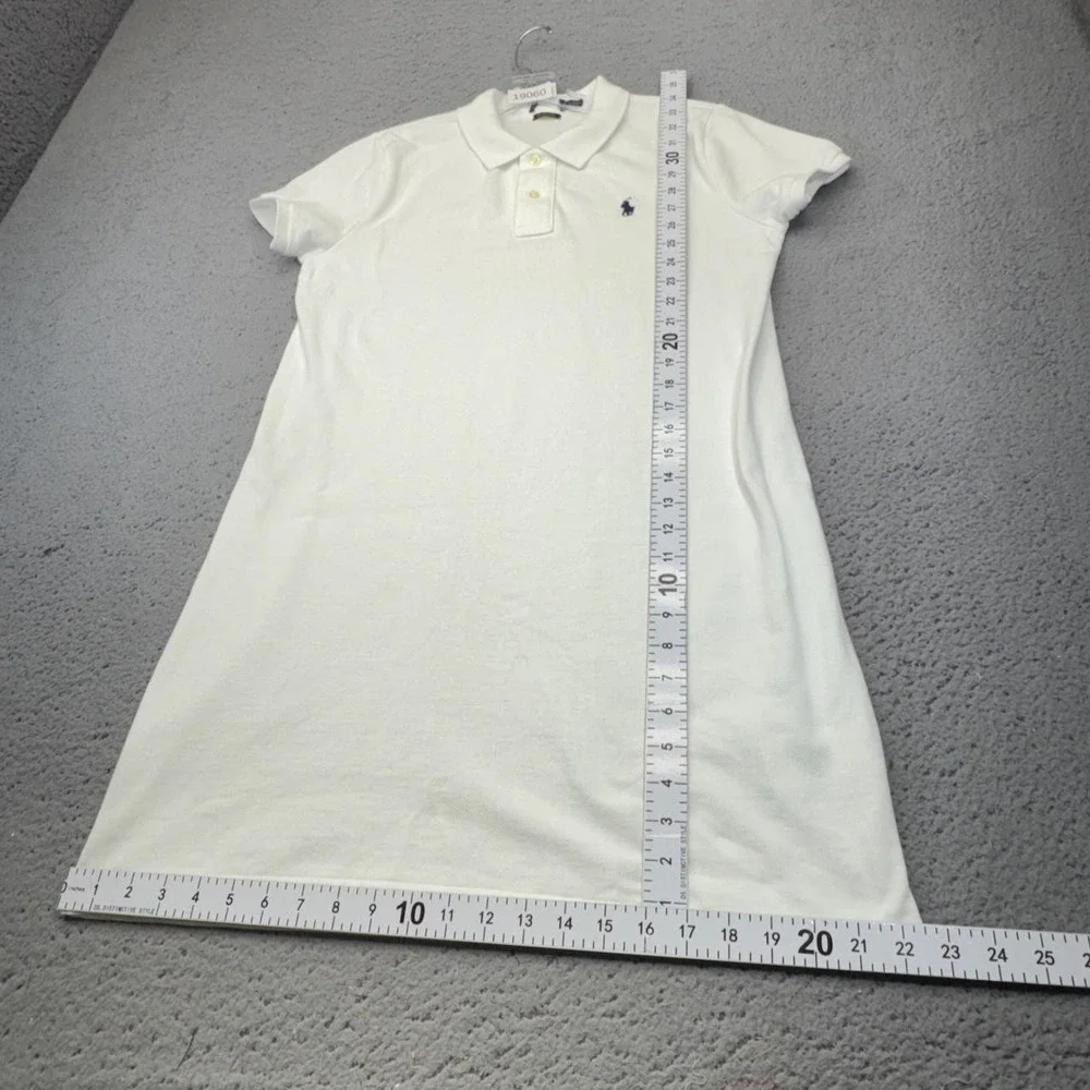 Polo Ralph Lauren Dress Womens Medium White Shirt Dress Polo Short Sleeve Cotton